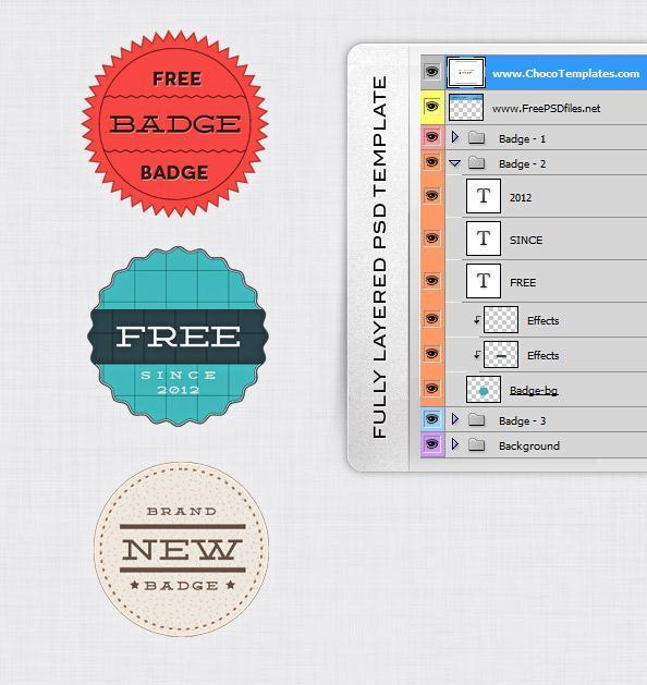 Retro Badge PSD Template
