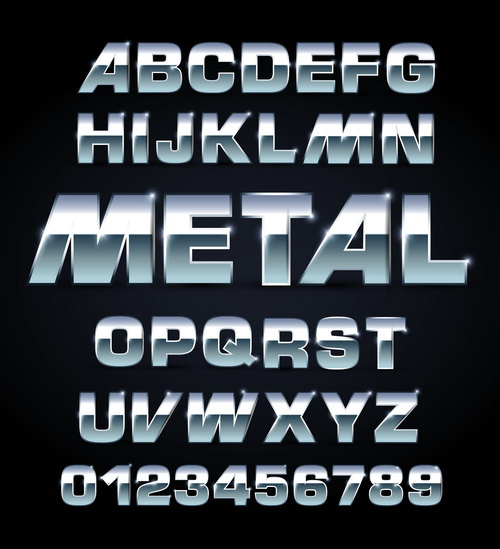 Shiny Metal Font Letters Shiny Metal Font Letters