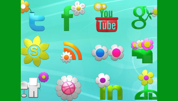 Social Media Icon Flower
