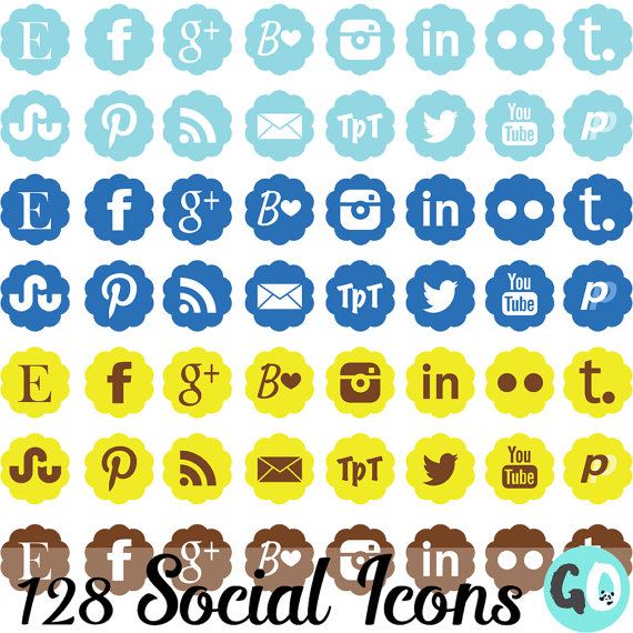 Social Media Icons Brown