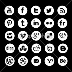 Social Media Icons White