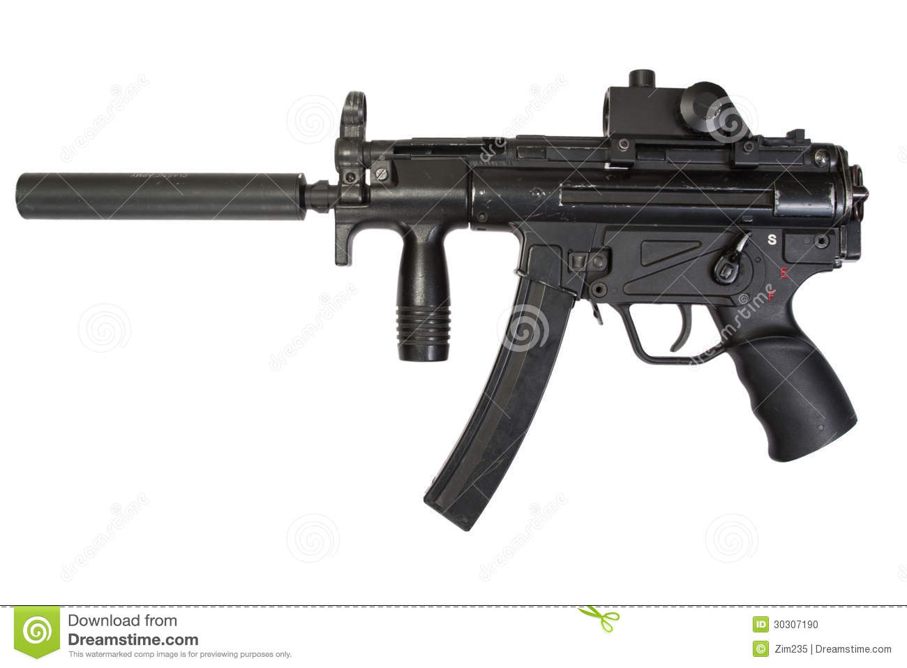 Submachine Gun with Silencer