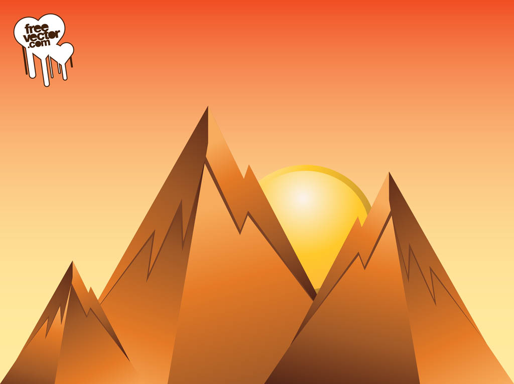 Sunrise Mountains Vector