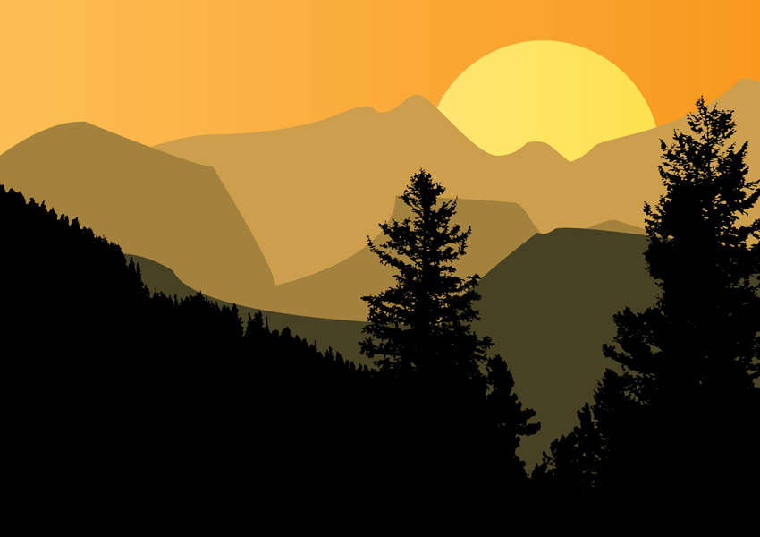 Sunset Mountain Vector