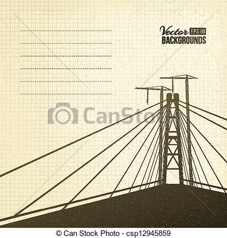 Suspension Bridge Vector Art Pics