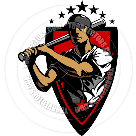 Vector Baseball Player Batting