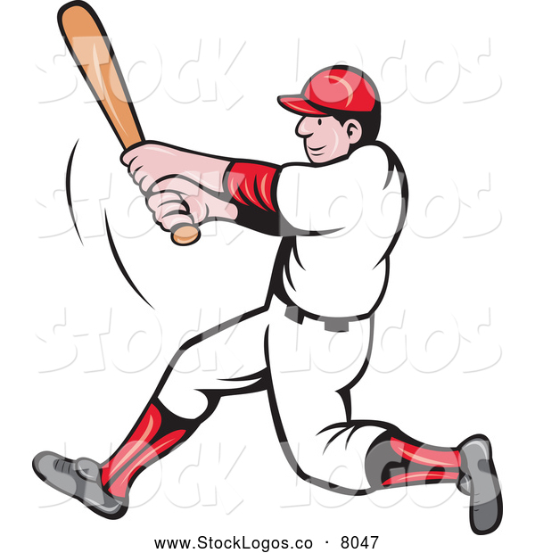 Vector Baseball Player Clip Art