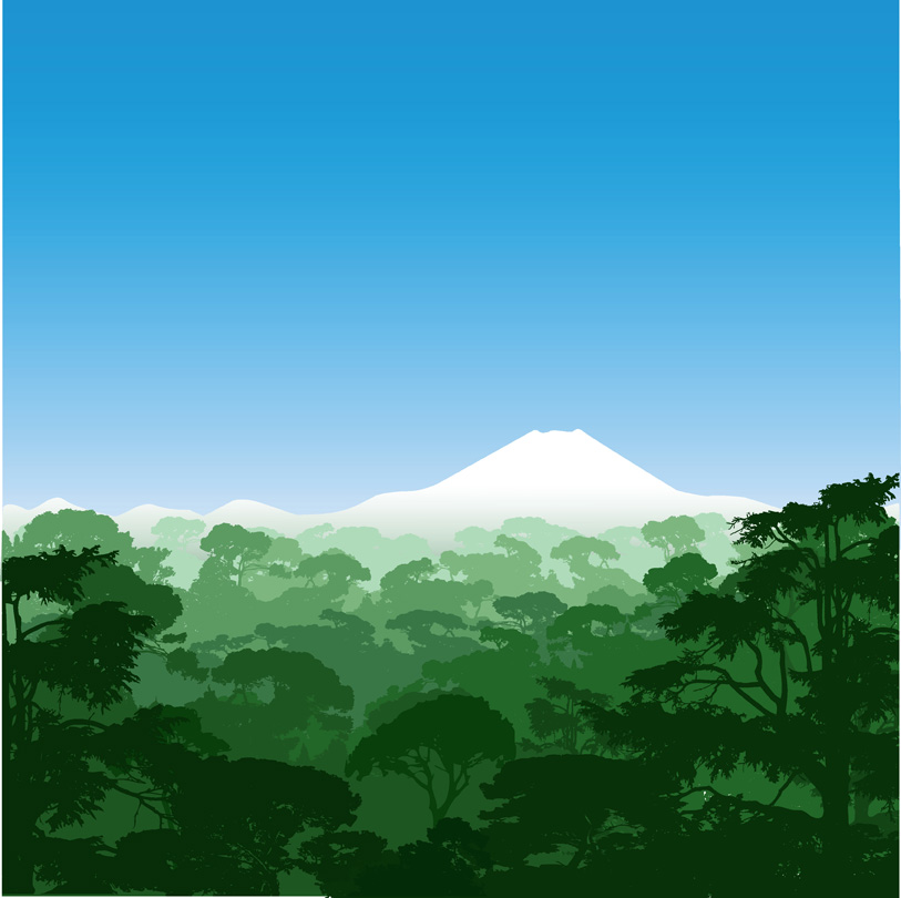 Vector Clip Art Mountain Scenery