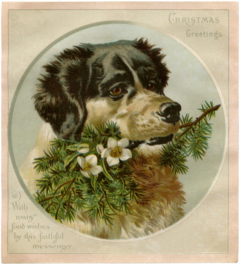 Vintage Christmas Graphics with Dogs
