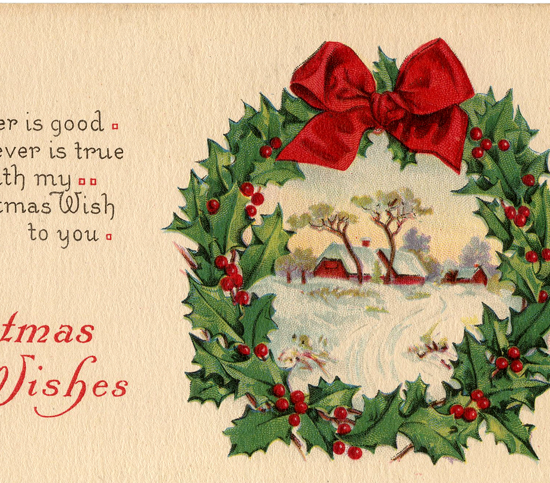 Vintage Christmas Wreath Graphic