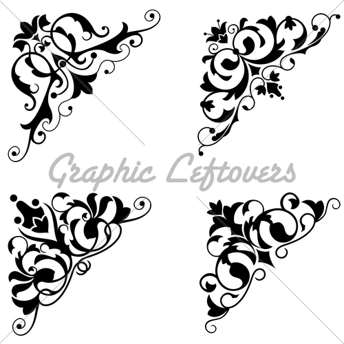 Vintage Corner Scroll Clip Art Vintage Corner Scroll Clip Art