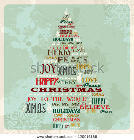 Vintage Merry Christmas Words