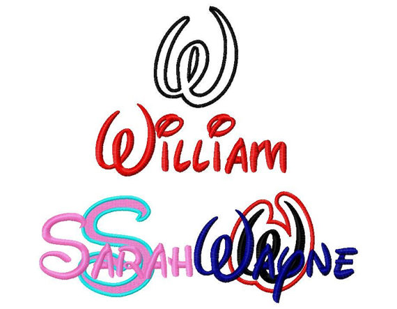 Walt Disney Embroidery Font Walt Disney Embroidery Font