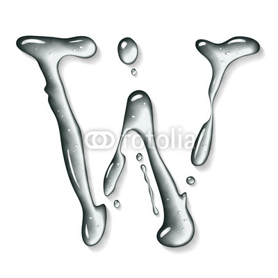 Water Font Letter W