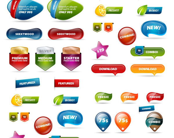 Web Design Buttons PSD Free Download