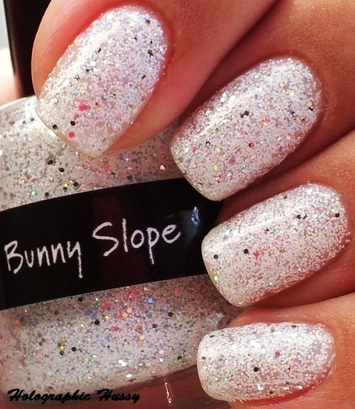 White Glitter Nails