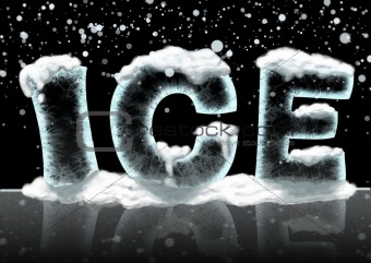 Word Cold Ice Letters