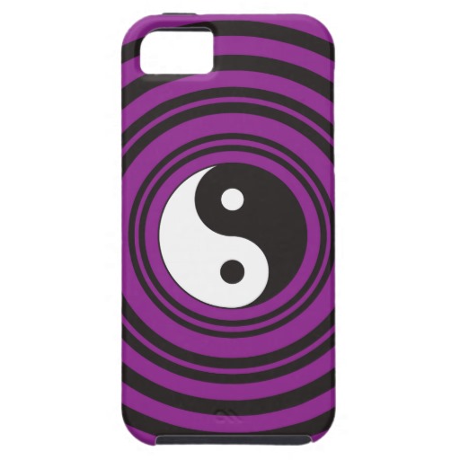 Yin Yang Symbol with Purple Pattern