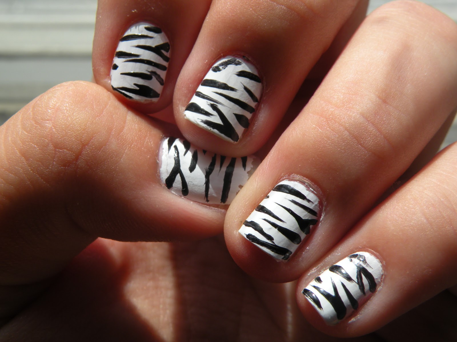 Zebra Print Nail Design