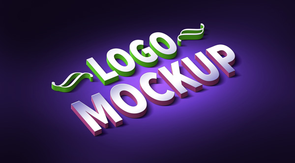 3D Logo Mockup PSD Template