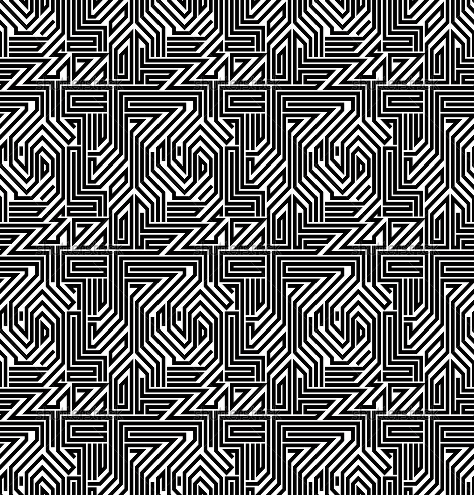 Abstract Black and White Geometric Patterns