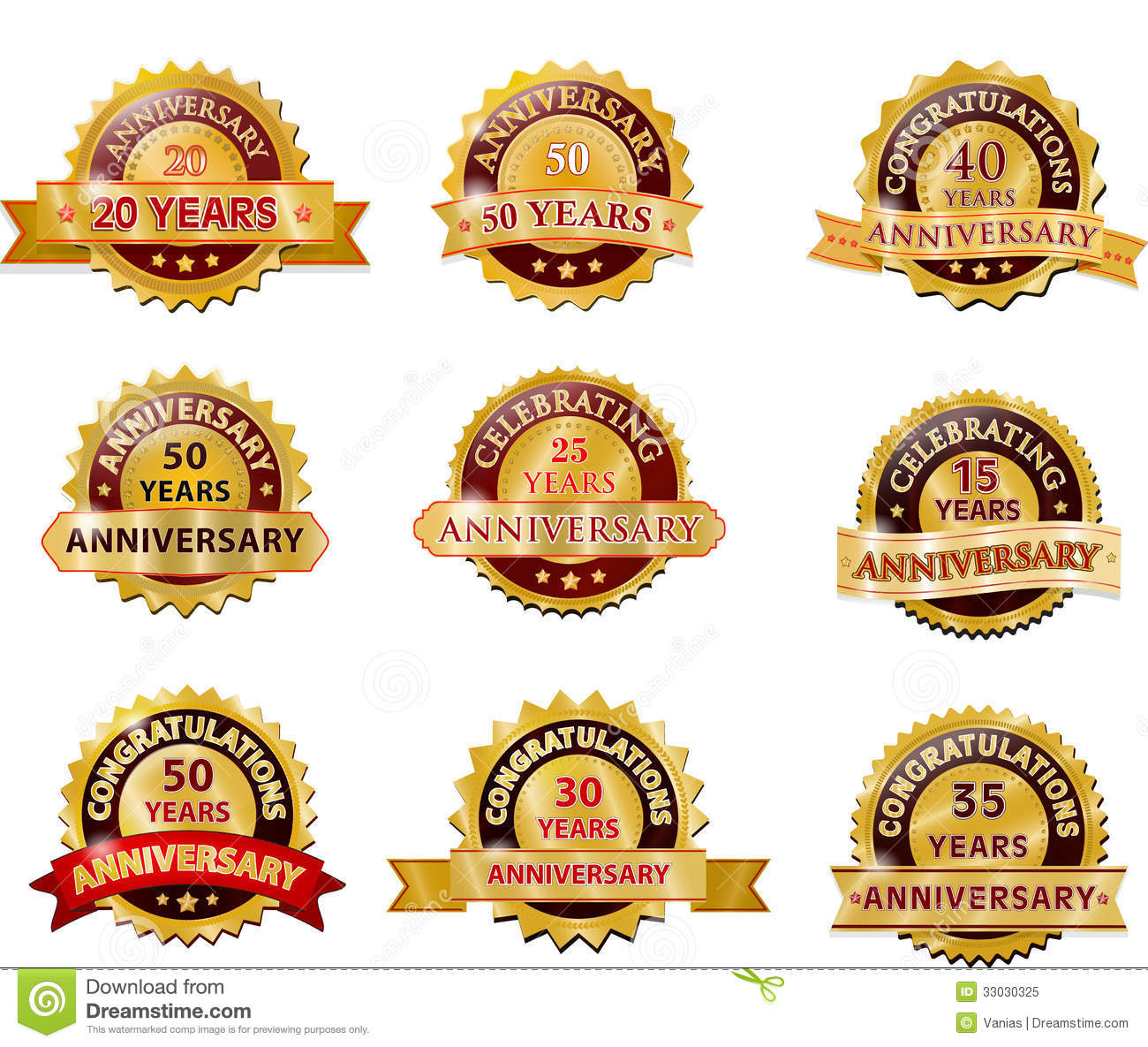 Anniversary Free Vector Badges