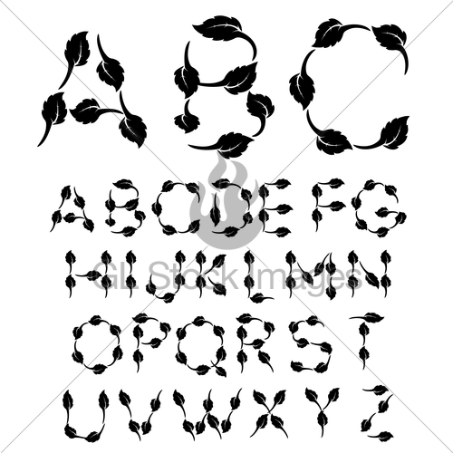 Black and White Alphabet Letters Font