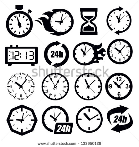 Black and White Clock Icon Black and White Clock Icon