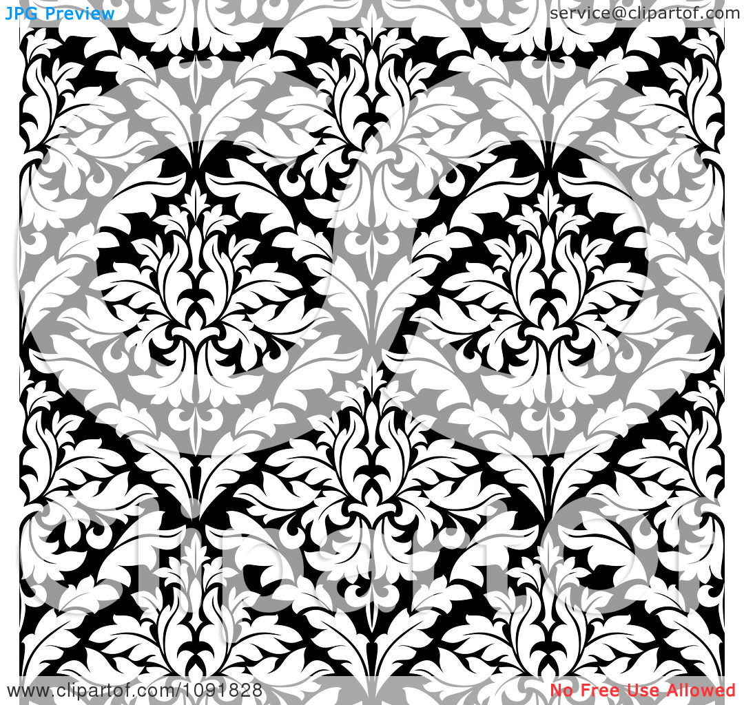 Black and White Damask Pattern