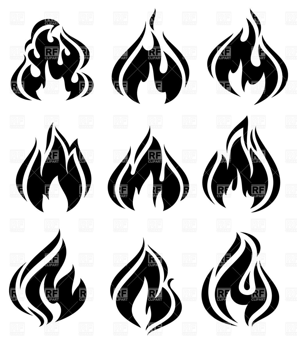 Black and White Fire Flames Black and White Fire Flames