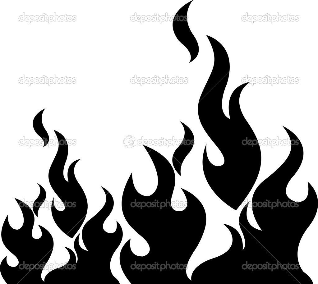 Black and White Flame Vector Art Black and White Flame Vector Art