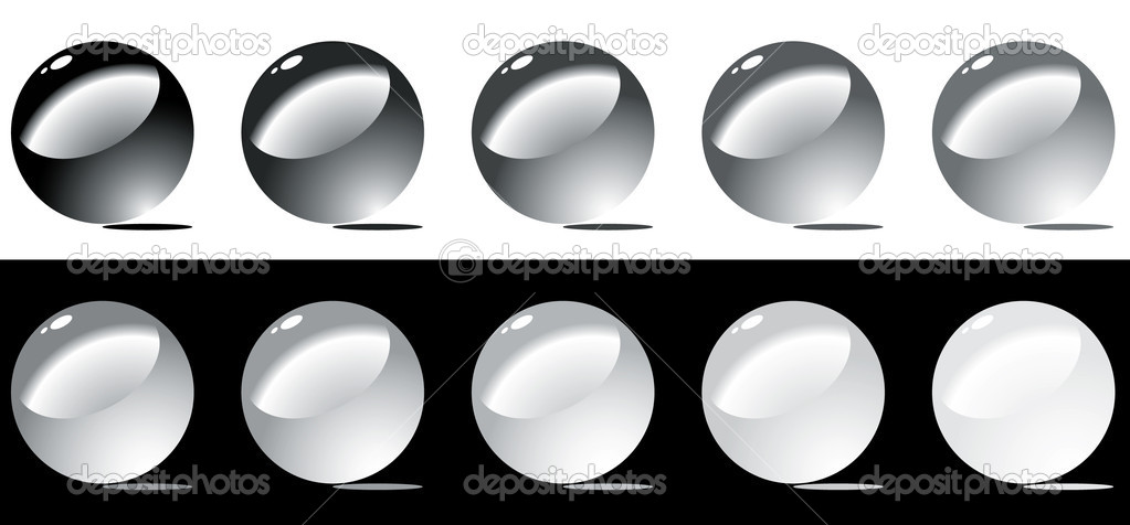Black and White Sphere Vector