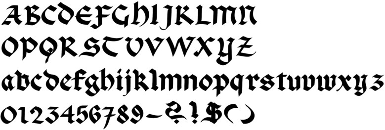 Black Letter Gothic Font Black Letter Gothic Font