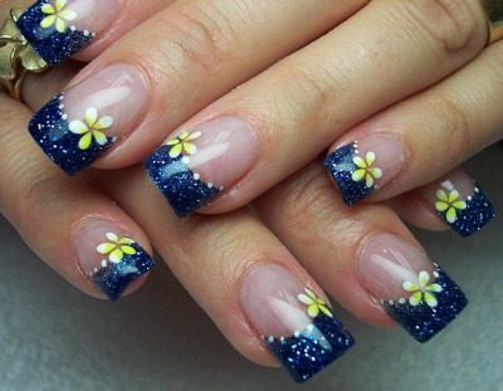 Blue Gel Nail Design Blue Gel Nail Design
