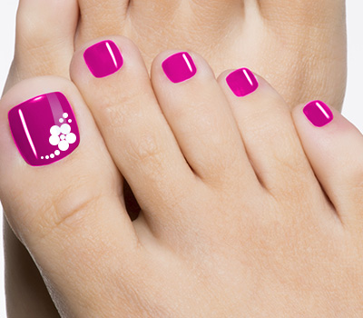 Blue Toe Nail Flower Designs