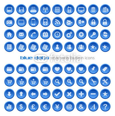 Blue Web Icon Buttons