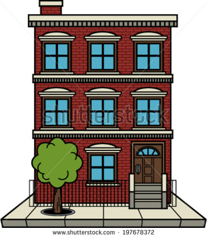 Cartoon Apartment Building Drawing