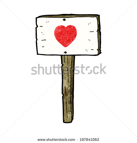 Cartoon Sign with Heart Vector