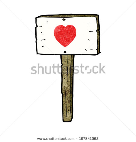 Cartoon Sign with Heart Vector Cartoon Sign with Heart Vector