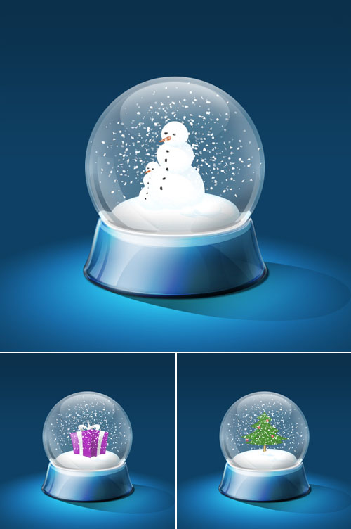 Christmas Snow Globe PSD Template