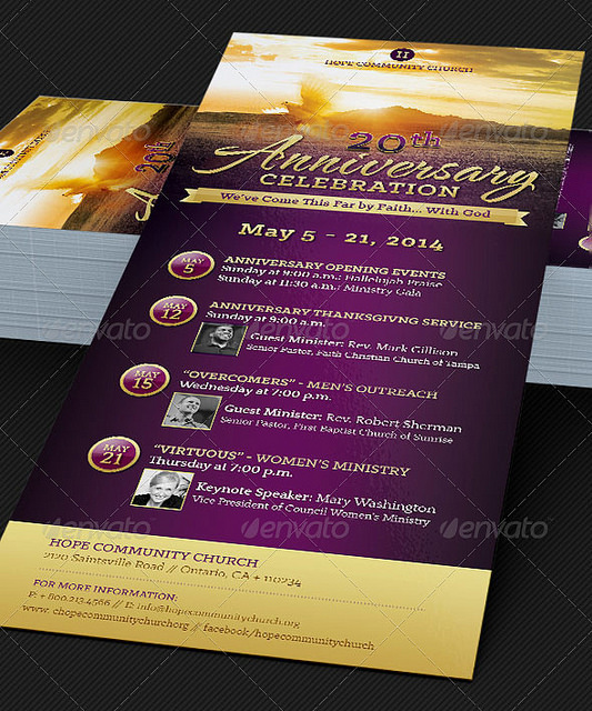 Church Anniversary Event Flyer Templates