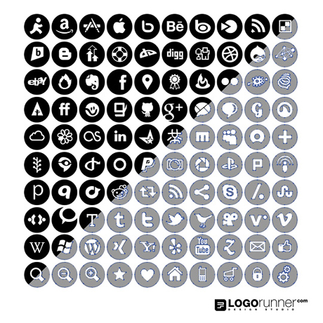 Circle Social Media Icons Vector Free