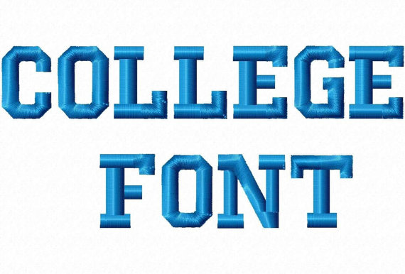 College Block Embroidery Font