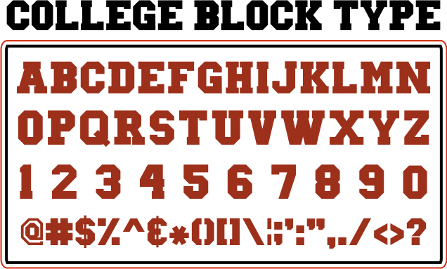 College Block Letter Font