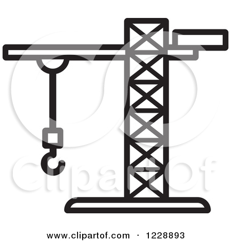 Construction Crane Clip Art Black and White