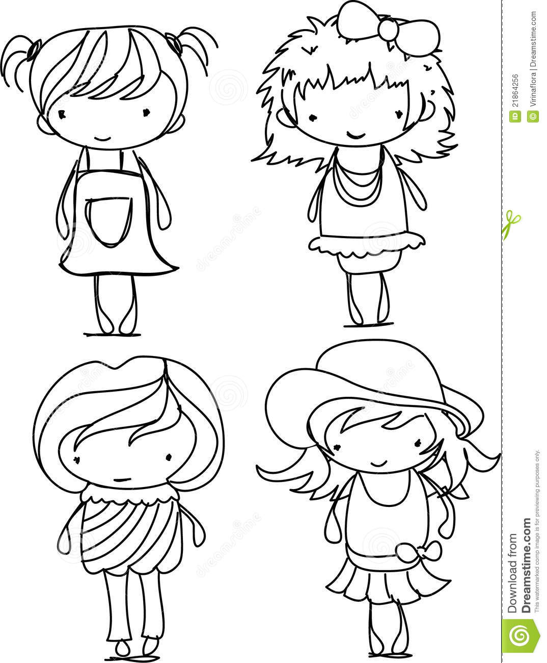 Cute Cartoon Girl Vector