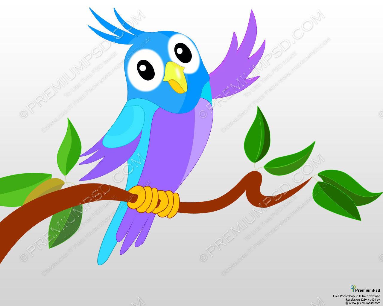 Cute Cartoon Parrot