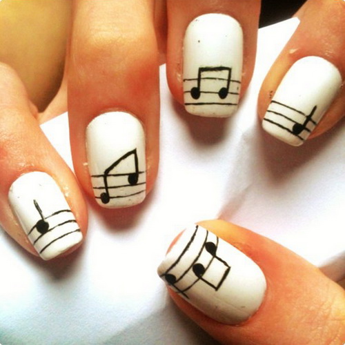 Cute Music Note Nail Art