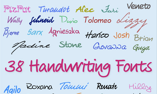 Different Types of Handwriting Fonts Different Types of Handwriting Fonts
