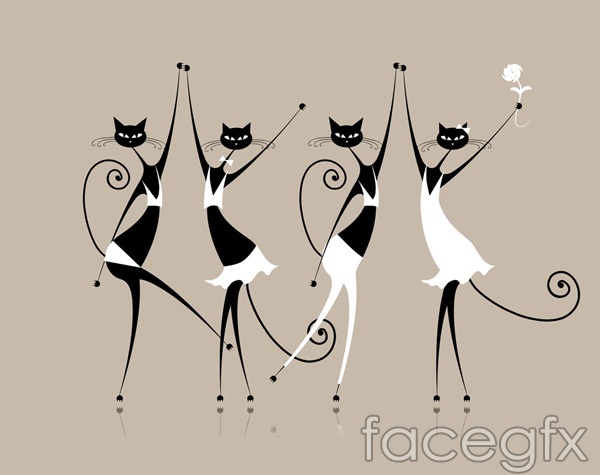 Elegant Cat Clip Art